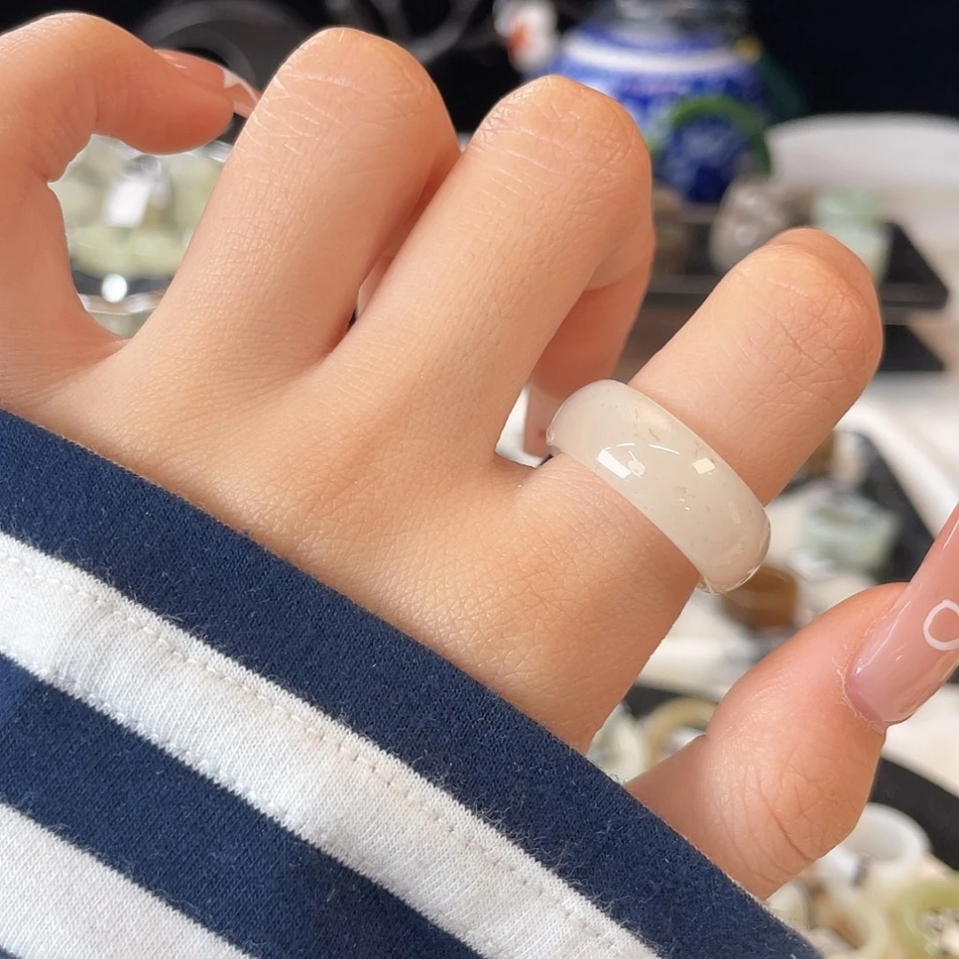 和田玉未镶嵌戒指c40 桂花墩墩17.3