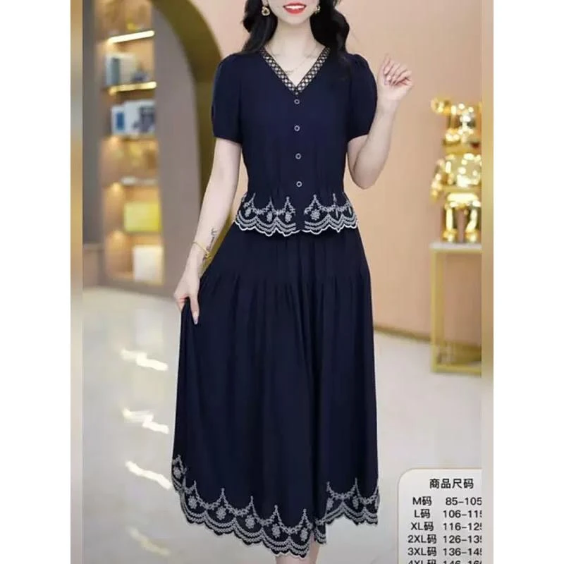 【连衣裙】2025夏季新款优雅时尚减龄收腰显瘦连衣裙