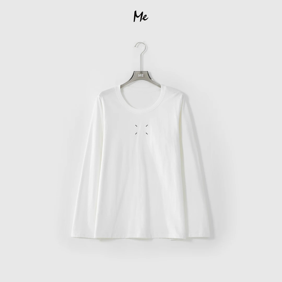 ME【线白打底】 简约宽松轻奢气质百搭时尚T恤 MEQS0589