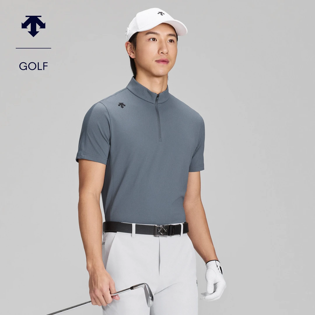 DESCENTEGOLF迪桑特高尔夫男士PRO防晒立领春夏短袖G623MPTS35