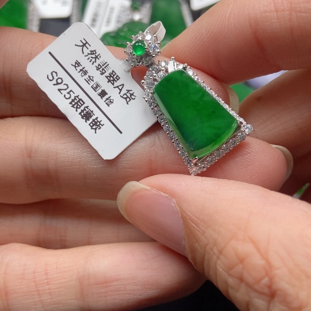 翡翠银S925镶嵌颈饰