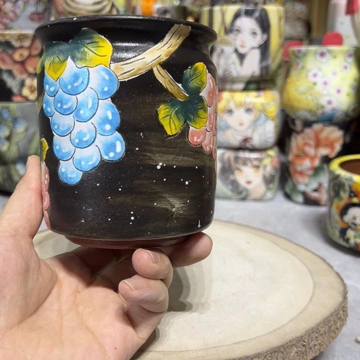 景德镇红陶精品手绘陶瓷