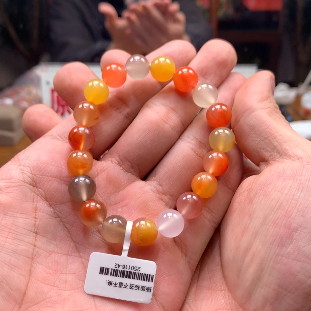 南红玛瑙单圈未镶嵌戒***烟10mm➕多宝