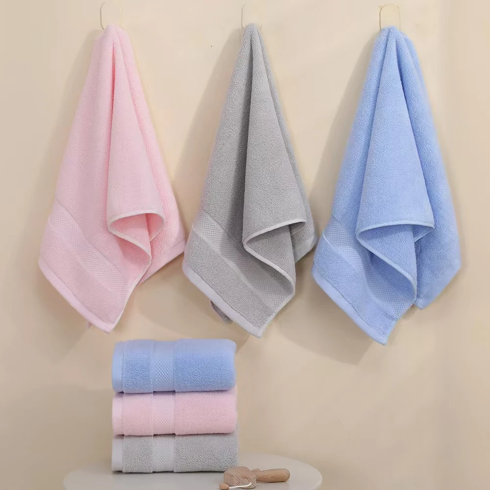 纯棉抗菌毛巾全棉A类柔软吸水家用男女擦脸擦澡面巾棉柔拍下共3条