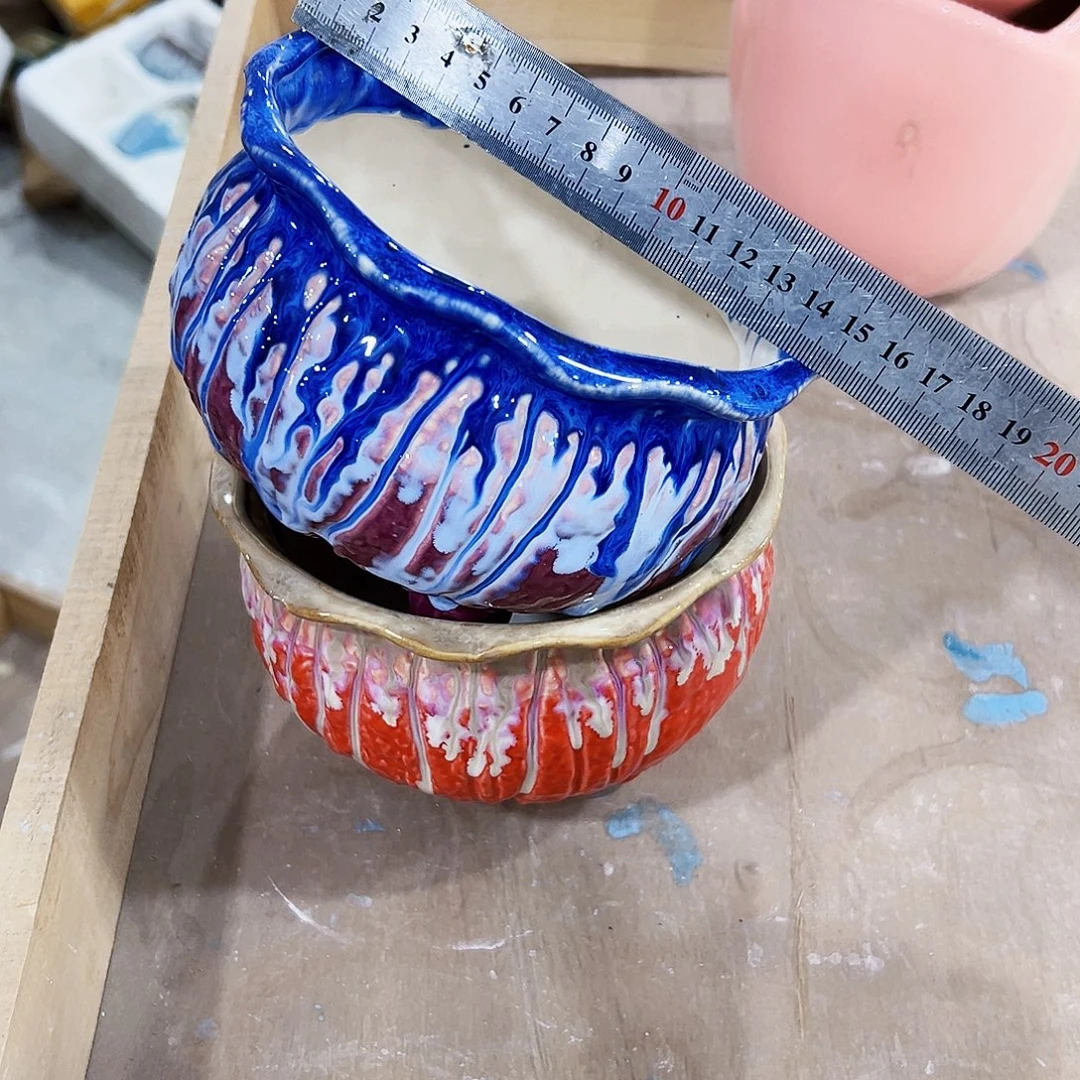 有孔，外贸尾单陶瓷花盆凑单10米包邮