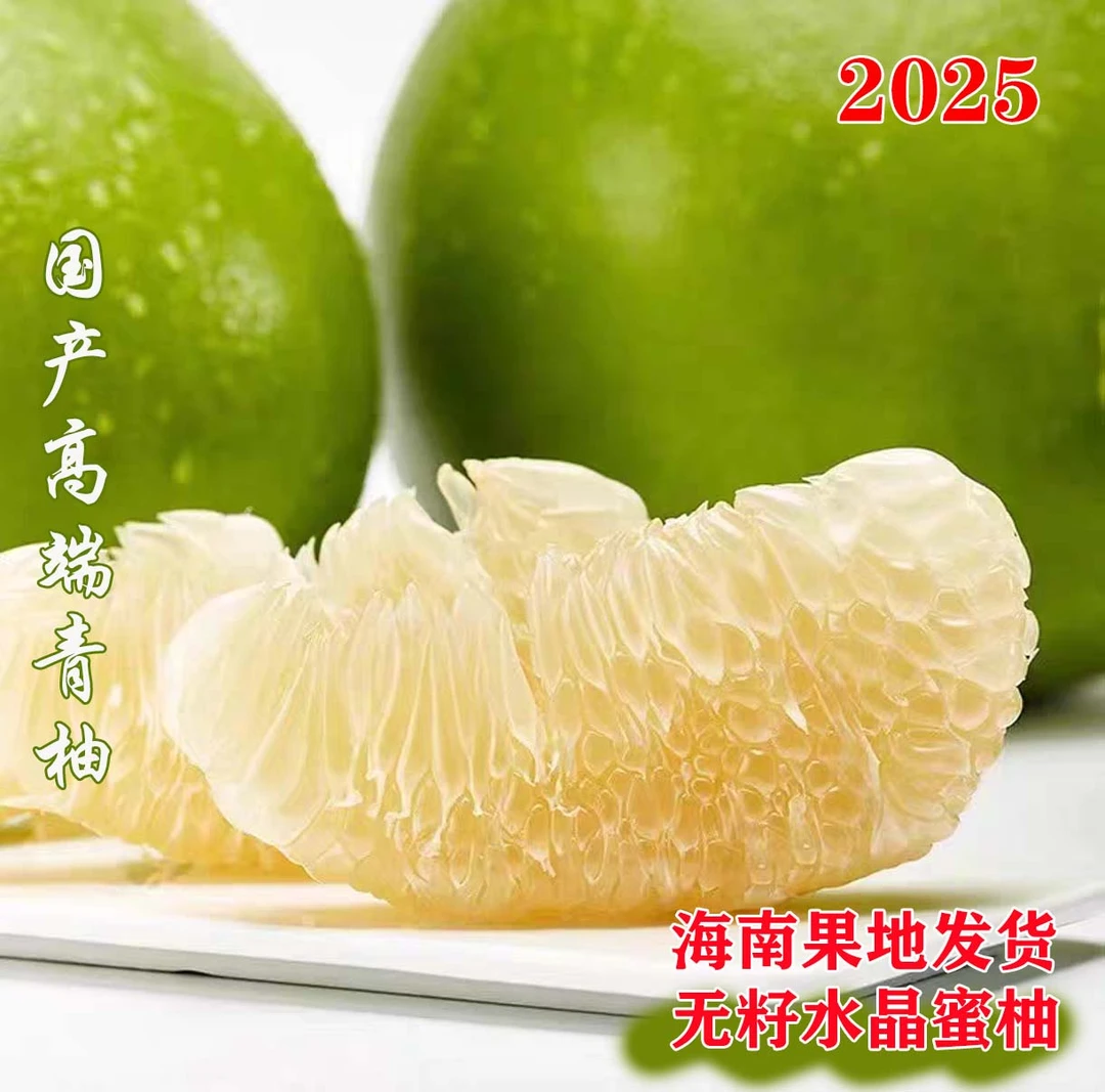 【海南开哥】水晶无籽蜜柚海南高端青皮柚白柚富硒爆汁超甜孕妇水果