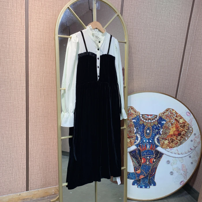 BN628孕妇黑色连衣裙微瑕100-130