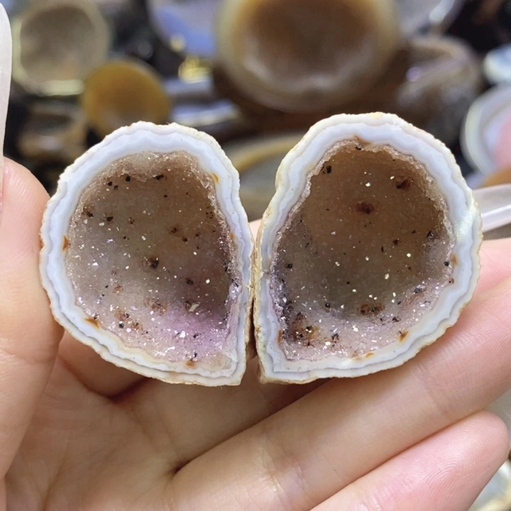 未镶嵌珠宝半成品紫晶桃粉兔耳朵
