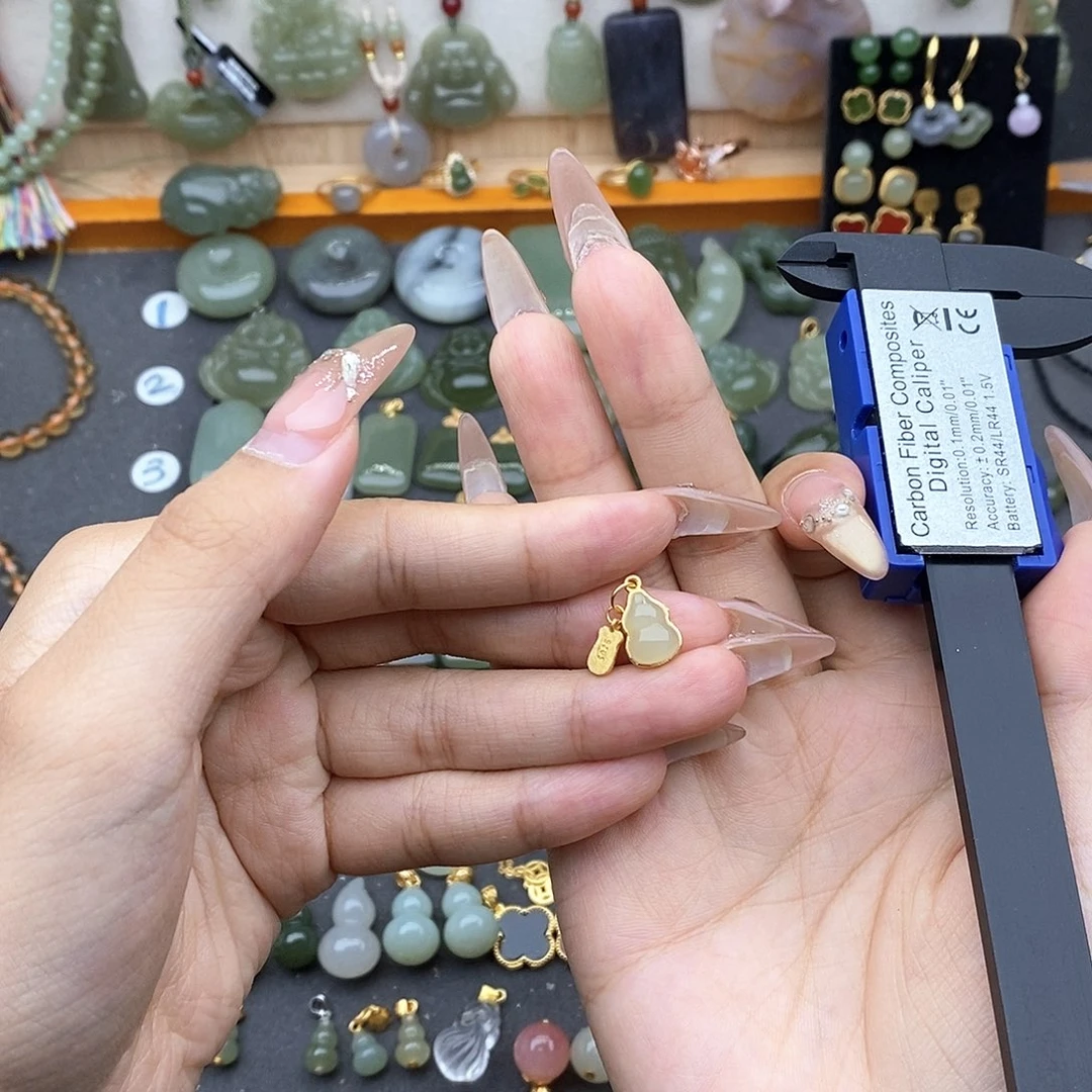 和田玉银S925镶嵌吊坠(不含链)