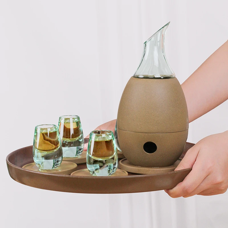 哲品迷你款小酒杯纯色日式酒杯温酒器茶具酒瓶酒盅醒酒器酒具玻璃