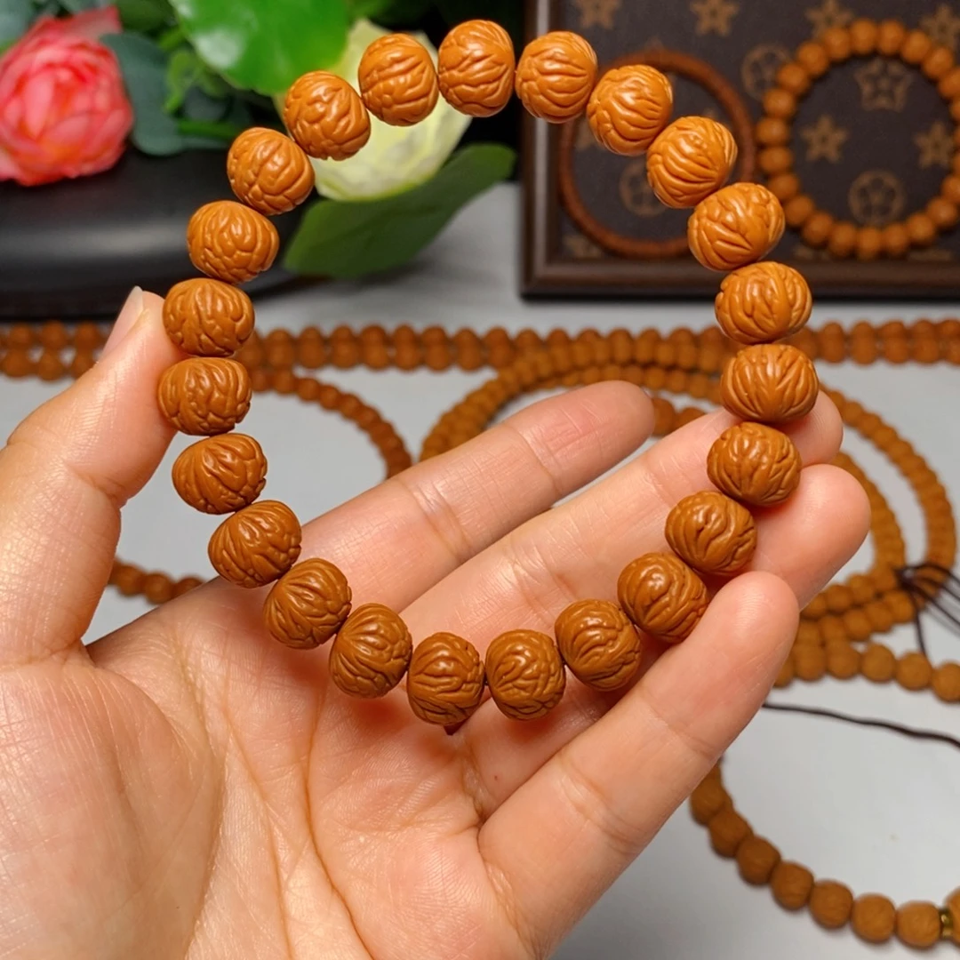 桃核手串12mm野生小麦穗毕业款手串