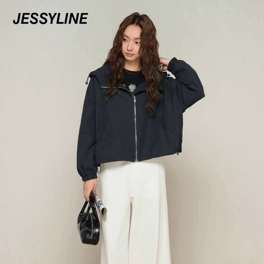 抖音好物jessyline杰茜莱秋新款宽松显瘦短款小个子外套
