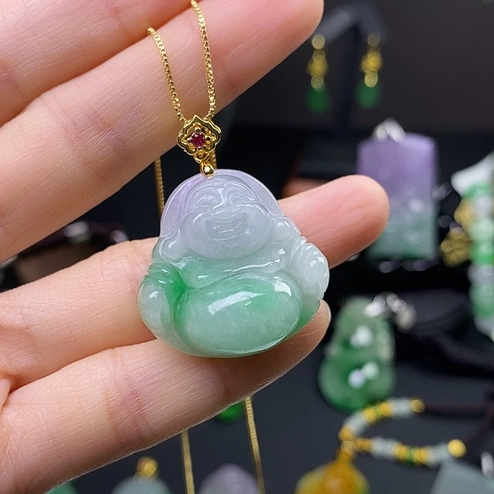 翡翠未镶嵌吊坠(赠链)