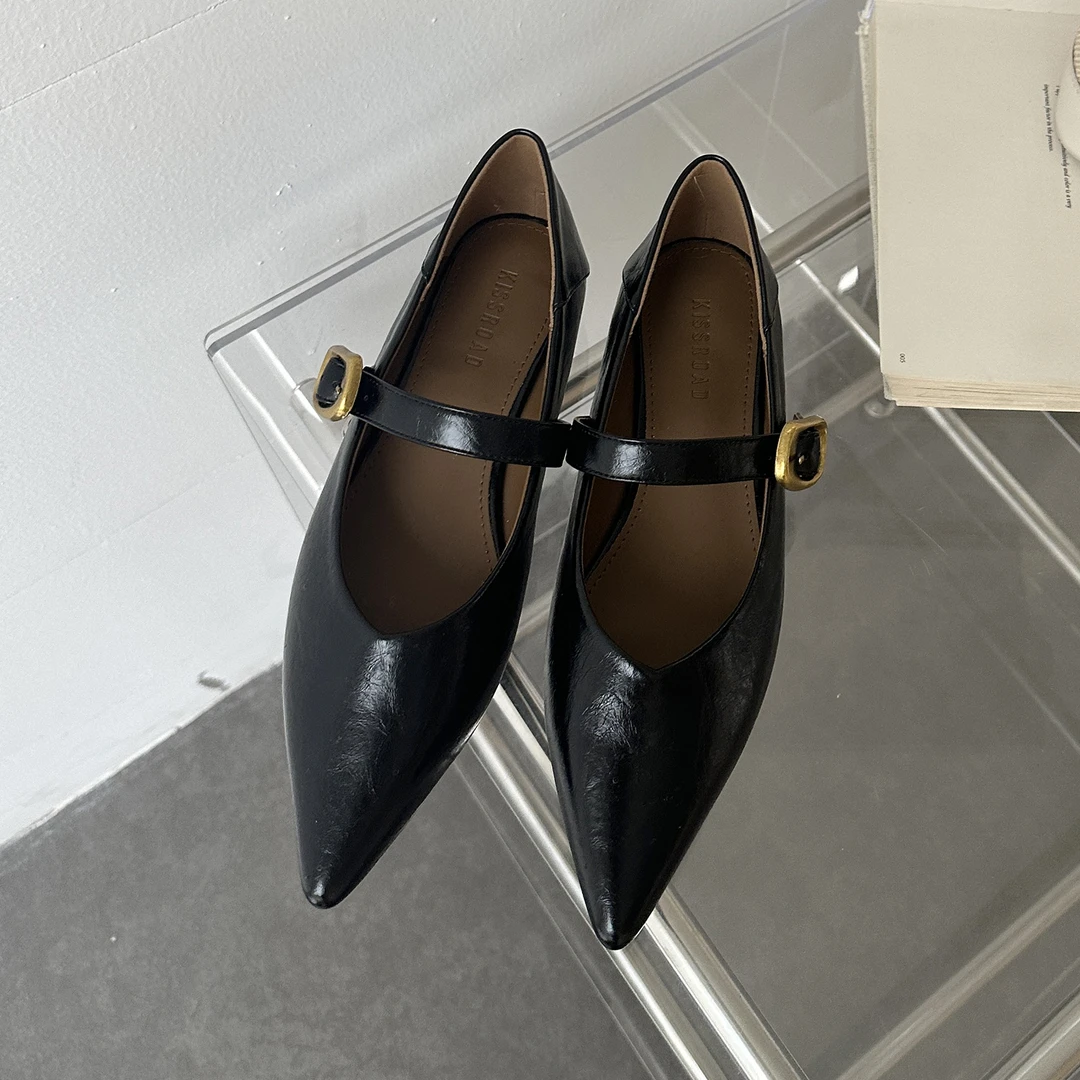 猫跟尖头单鞋女2025新款配裙子软底女生秋鞋气质不累脚玛丽珍女鞋