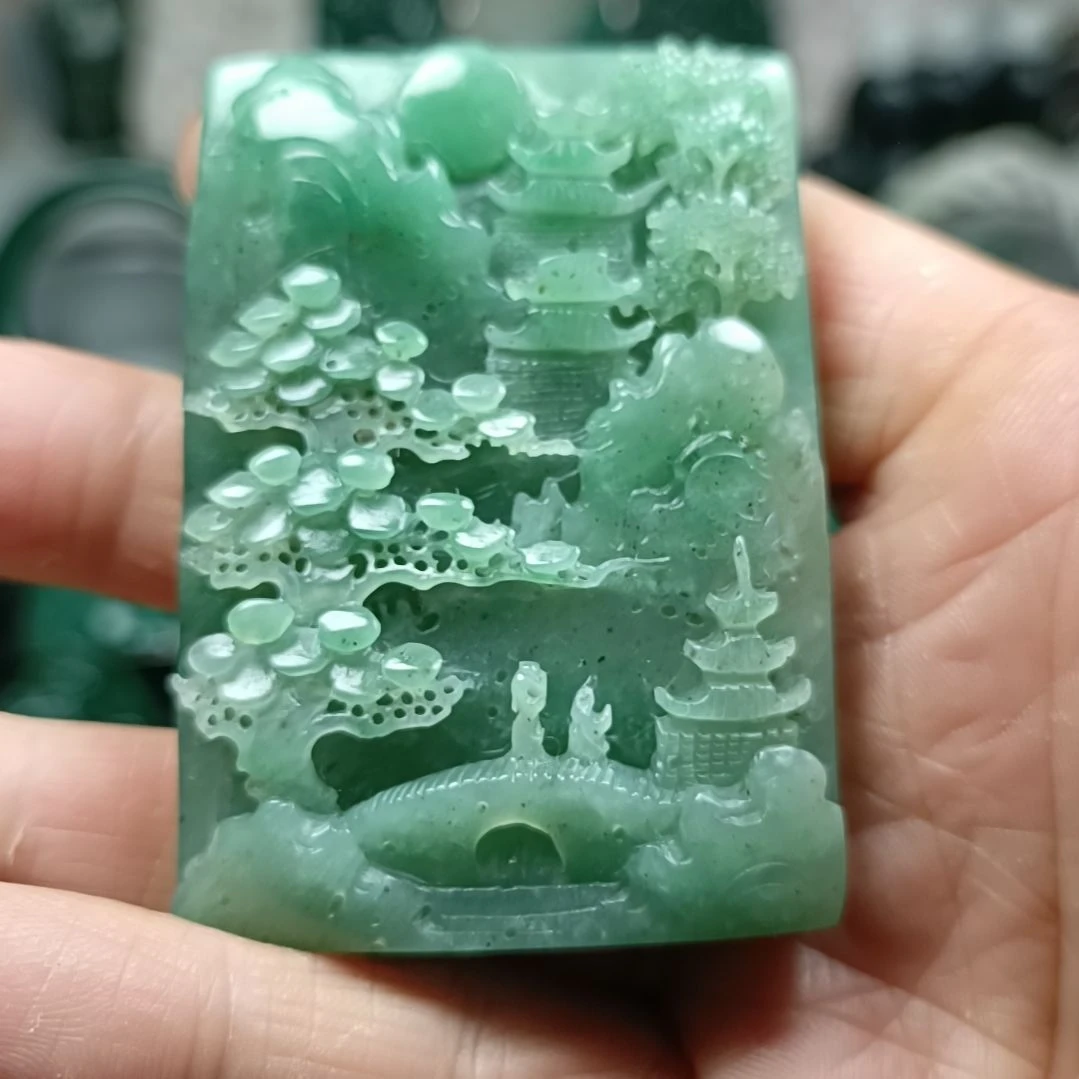 未镶嵌独山玉山水