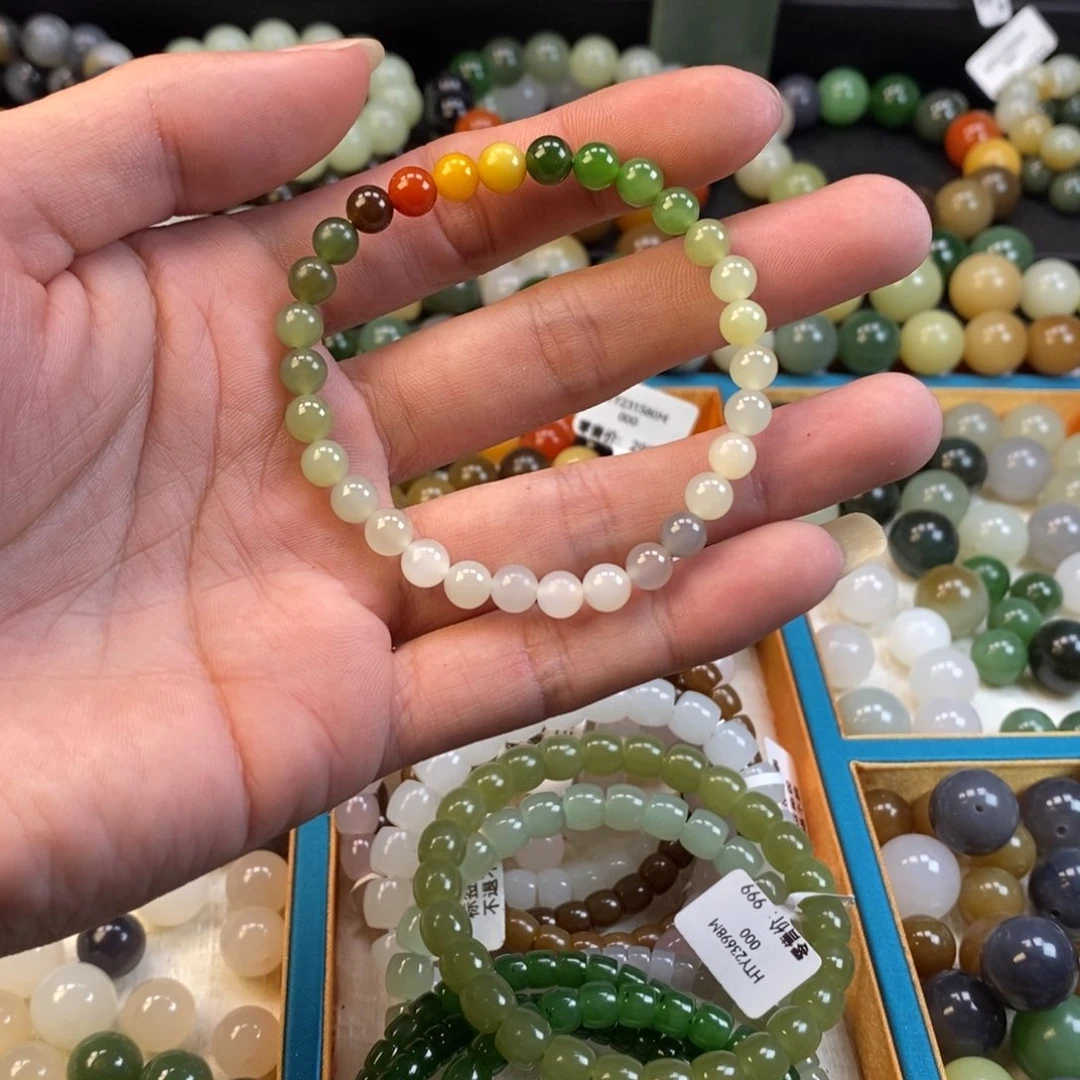 和田玉手串未镶嵌欣**嘉卡6福利多宝