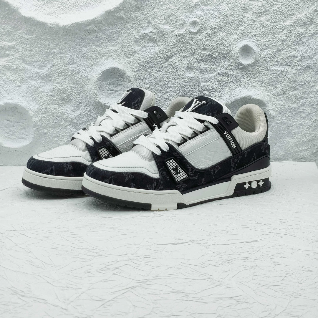 99新 LouisVuitton/路易威登 7码/41码/黑白牛仔trainer/A2808