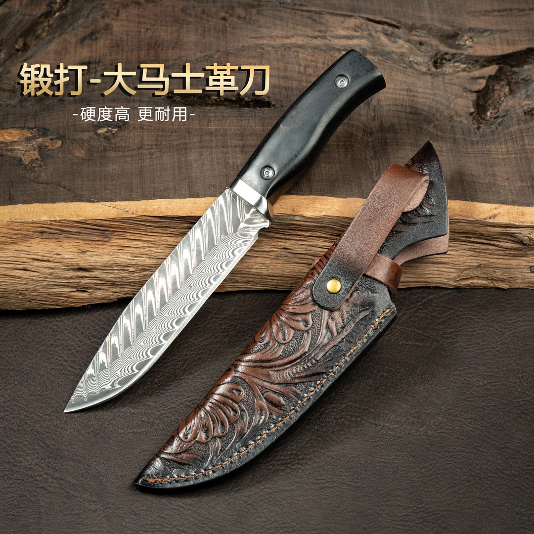 龙泉华凡-大马士革锻打夹钢多功能刀厨房家用户外水果刀