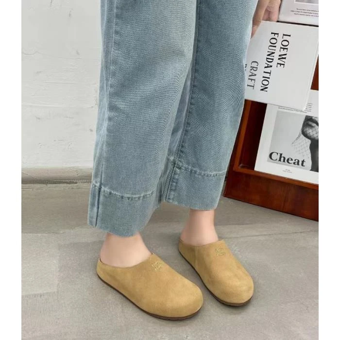 0661-MGG新款真皮复古包头一脚蹬懒人博肯半拖