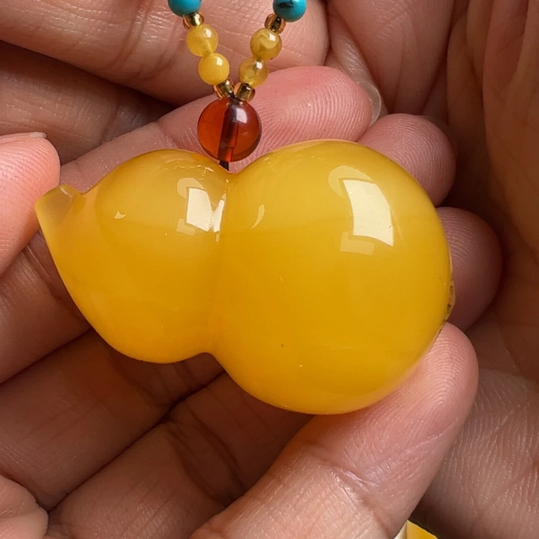 未镶嵌项链蜜蜡无优化无烤色无补胶无覆膜无辐照无煮蜜