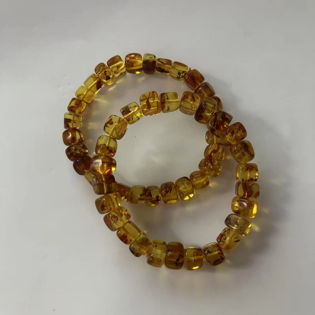 天然花珀单圈手串多样性发其一