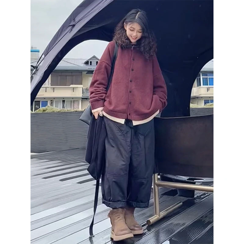 欧洲站2024秋冬新款韩版百搭拼接假两件毛衣女长袖宽松休闲上衣潮