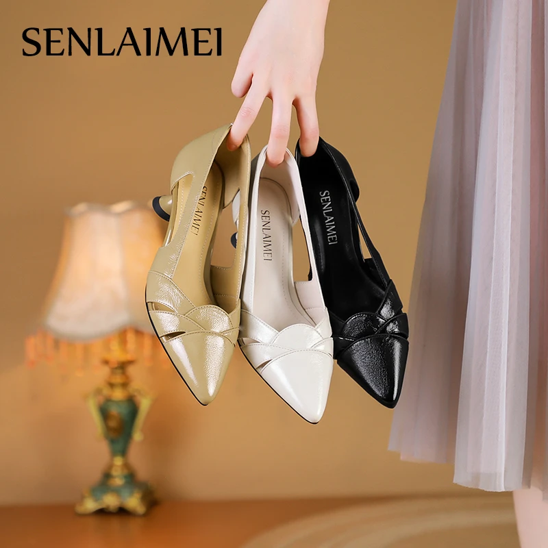 【鞋履】新款细跟包脚凉鞋/羊皮/33-40/9417尖头浅口防水台单鞋