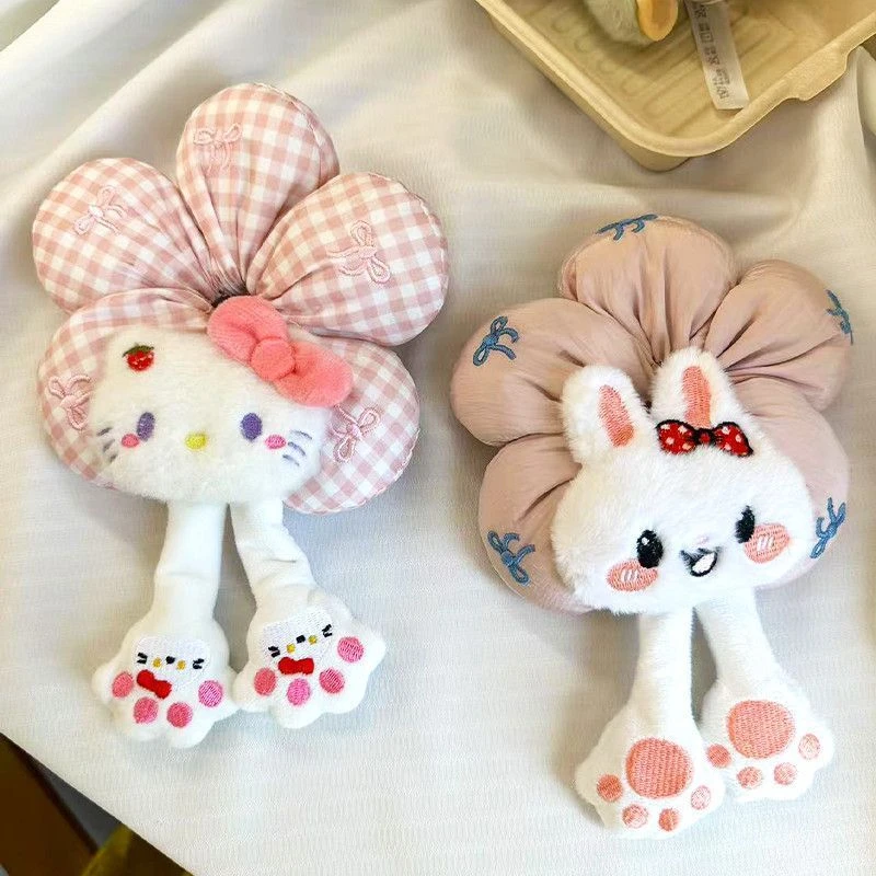 女童可爱卡通花朵大肠发圈儿童高级感充头绳立体小兔KT猫发绳发饰