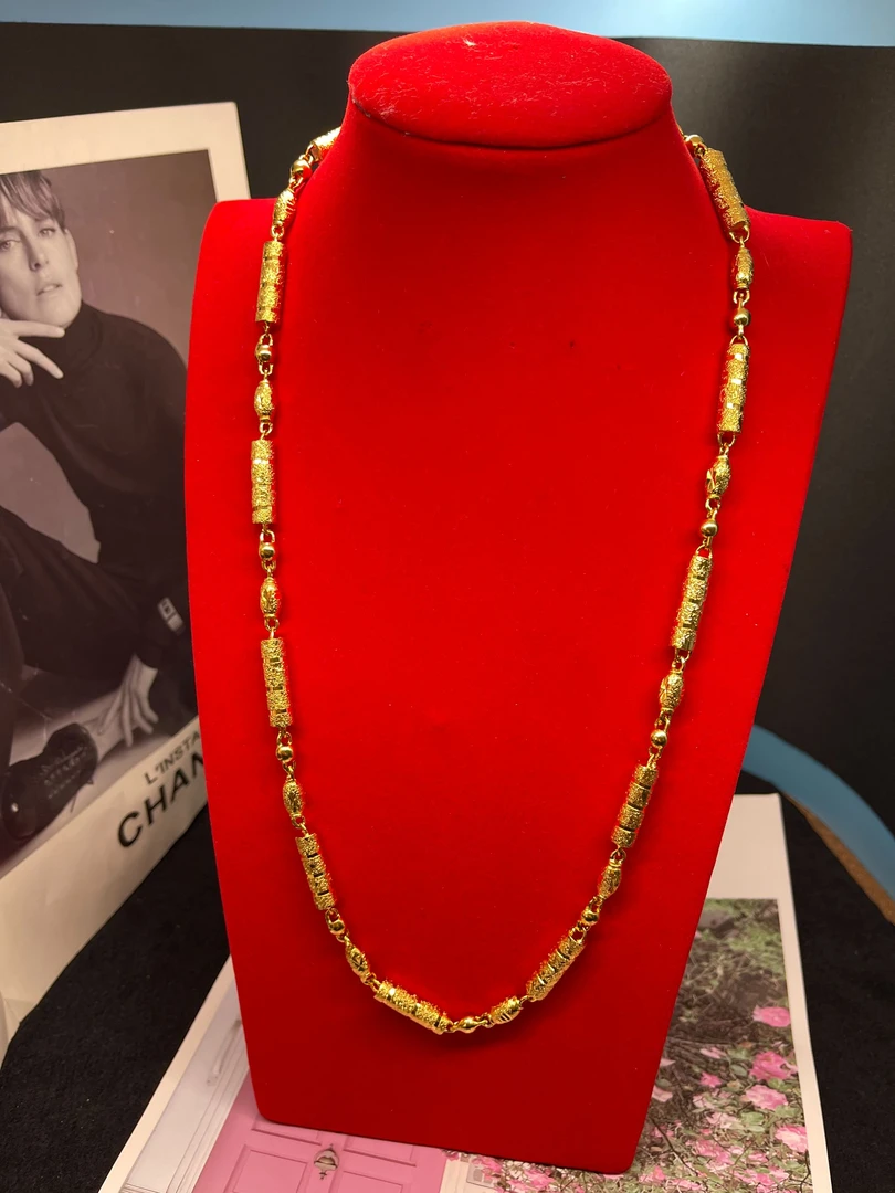 铜合金项链 铜合金项链 二 件套项链dilzok 新款金色时尚手工