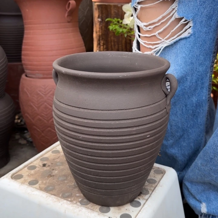 紫砂花盆口20高26宜兴紫砂粗糙