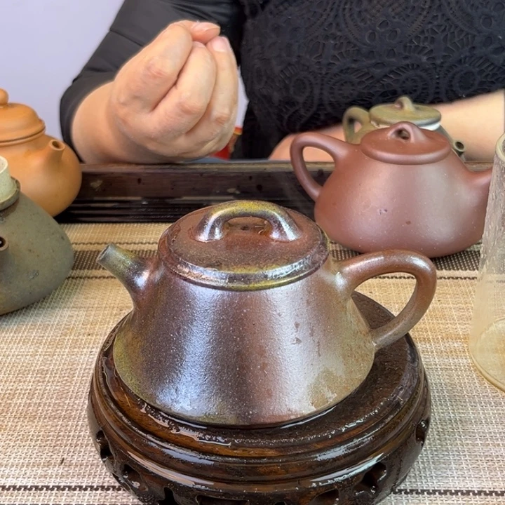 紫砂茶壶紫泥柴烧200cc