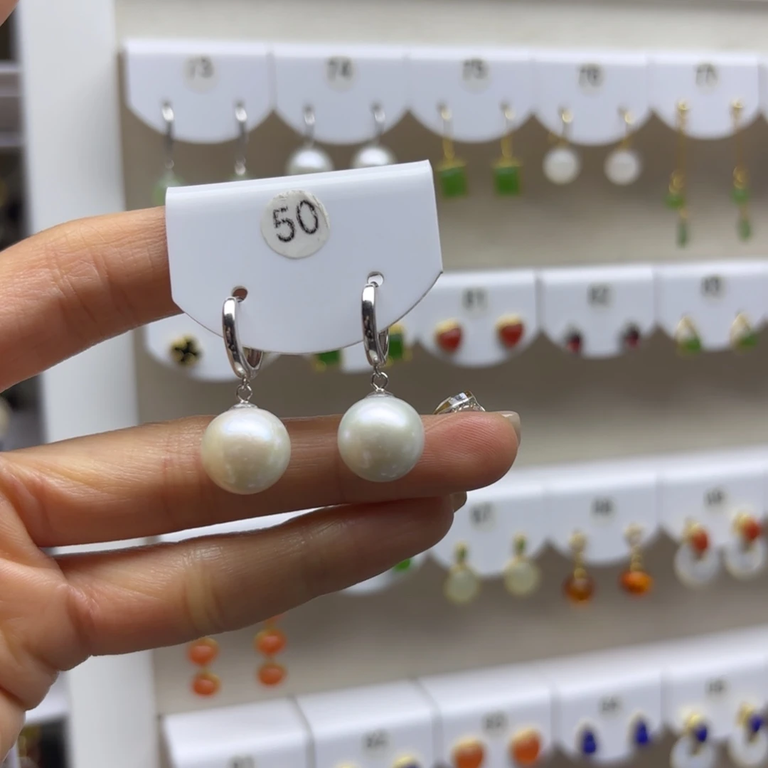 淡水珍珠耳饰银S925镶嵌