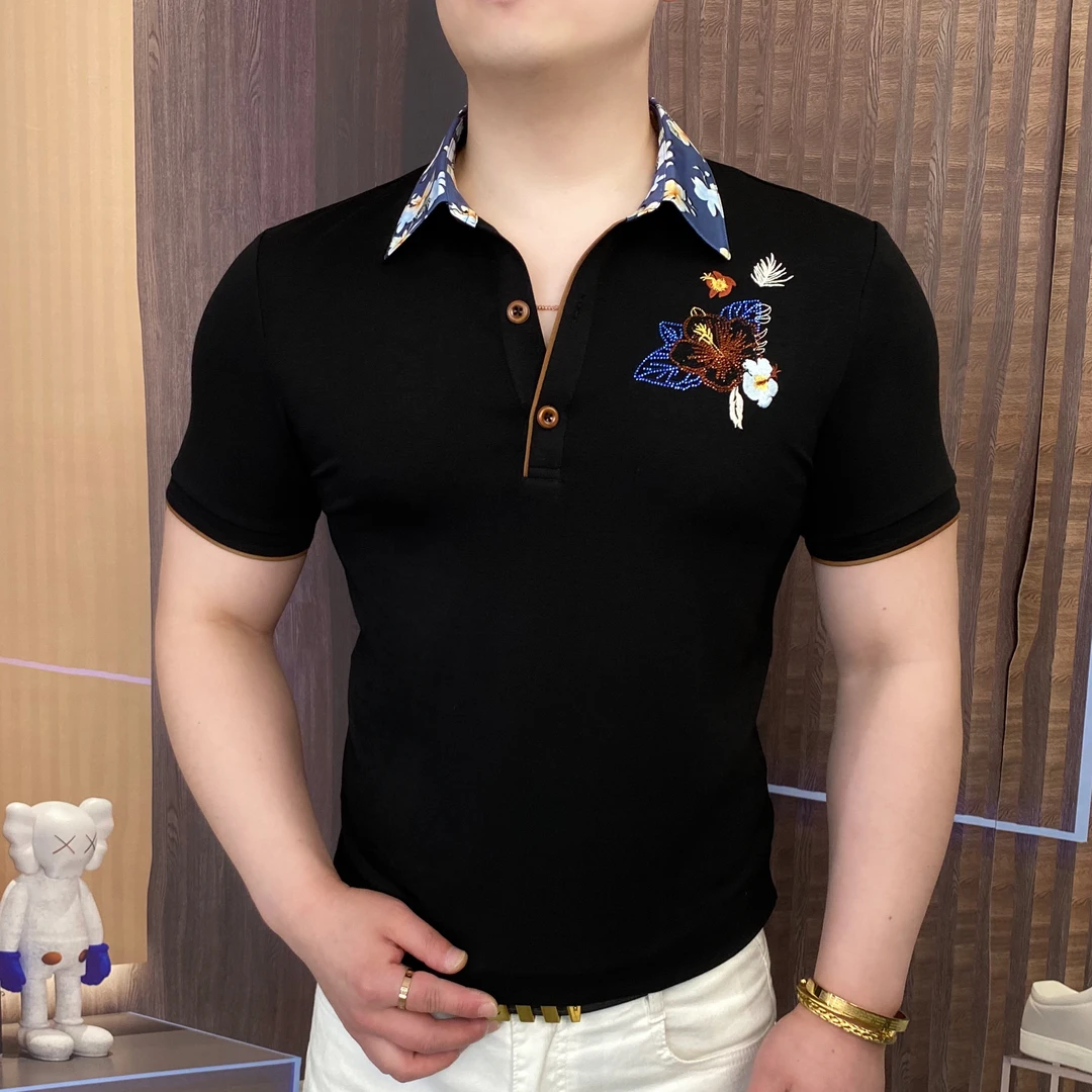 《天空之境》夏季Polo衫翻领商务修身高品质帅气男士百搭网红潮流