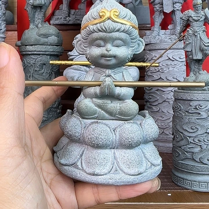 石材悟空+莲花底座