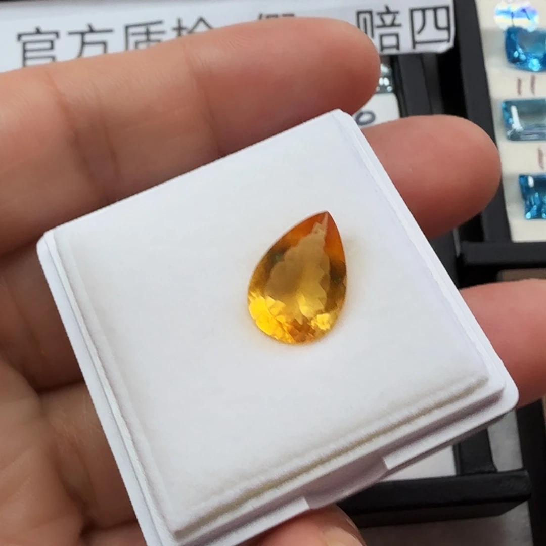 未镶嵌珠宝半成品黄晶特惠价卡14.5×10.2
