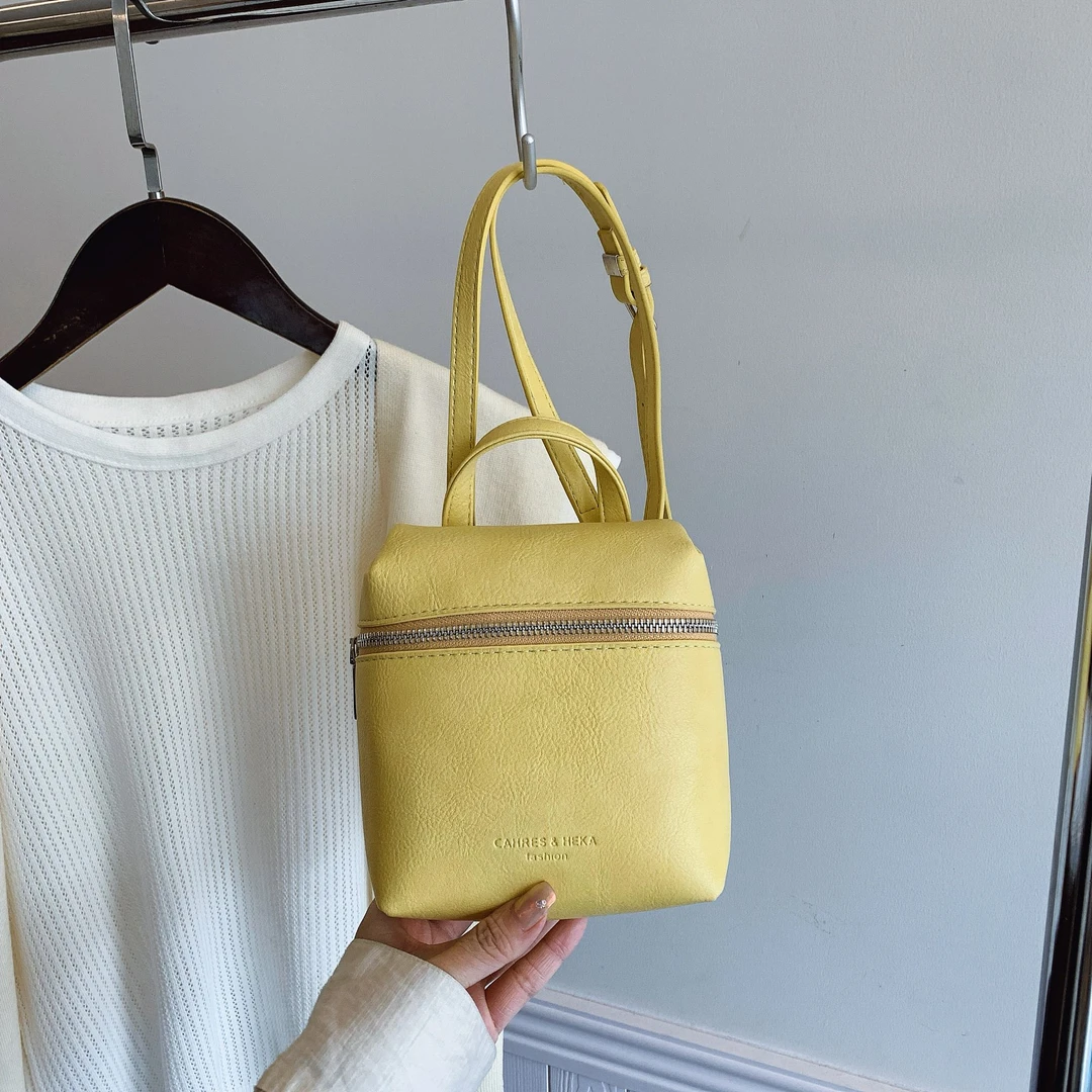 韩版小众迷你饭盒包女2025新款荔枝纹手提盒子包糖果色单肩斜挎包