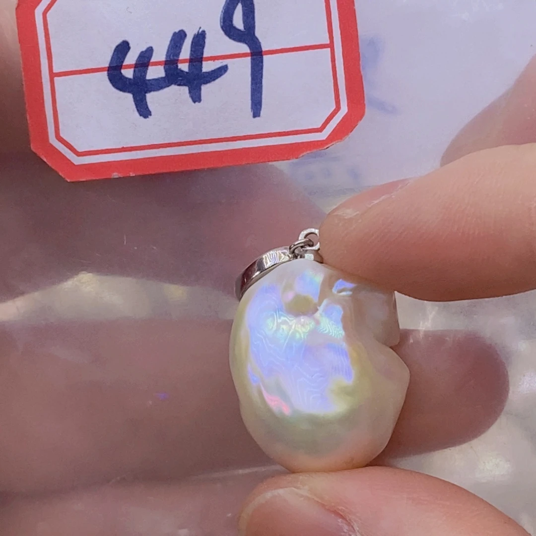 淡水珍珠银S925镶嵌吊坠(赠链)