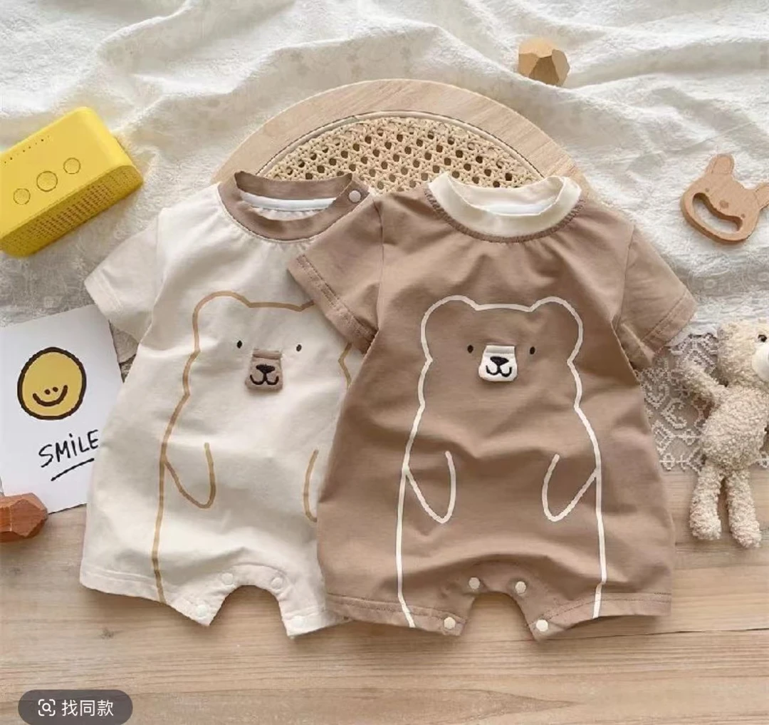 【暖暖专属】宝宝小熊肩扣连体衣