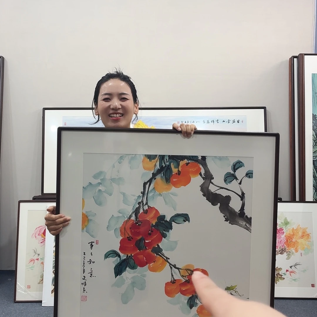 哈***国画手绘作品80/80尺寸