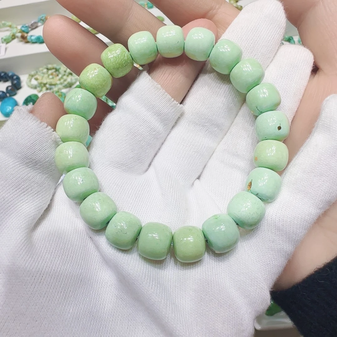 绿松石18K金镶嵌原矿绿松石