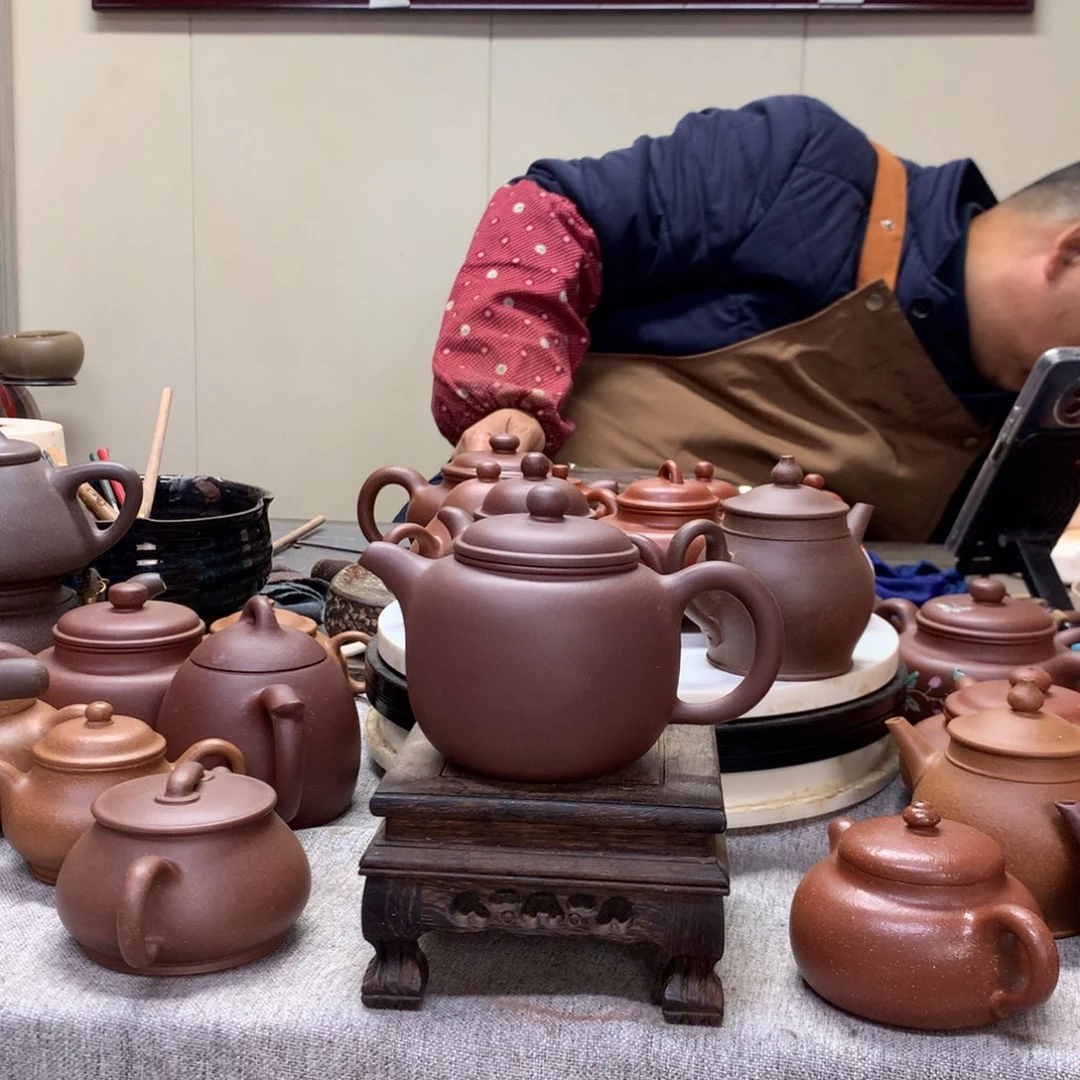 茶壶紫泥鲍尊260 c半手工制作