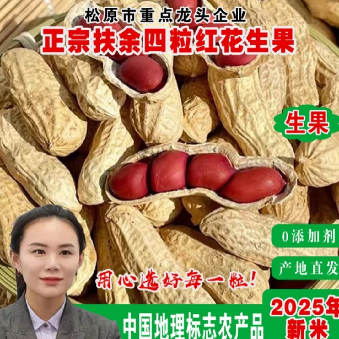 2025年新米 扶余四粒红带壳花生（生果）1斤3斤5斤