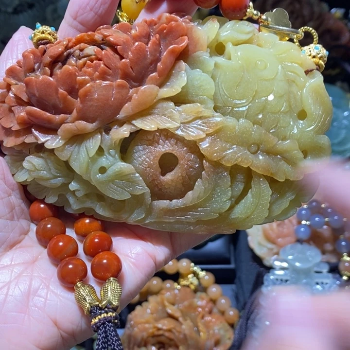 岫玉未镶嵌岫玉吊坠鸿**学