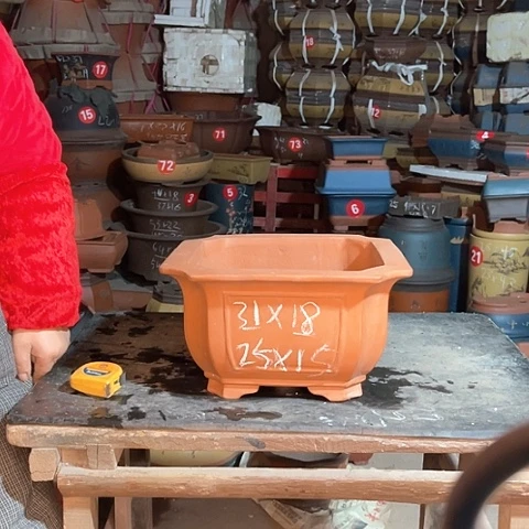 紫砂花盆四方盆一只