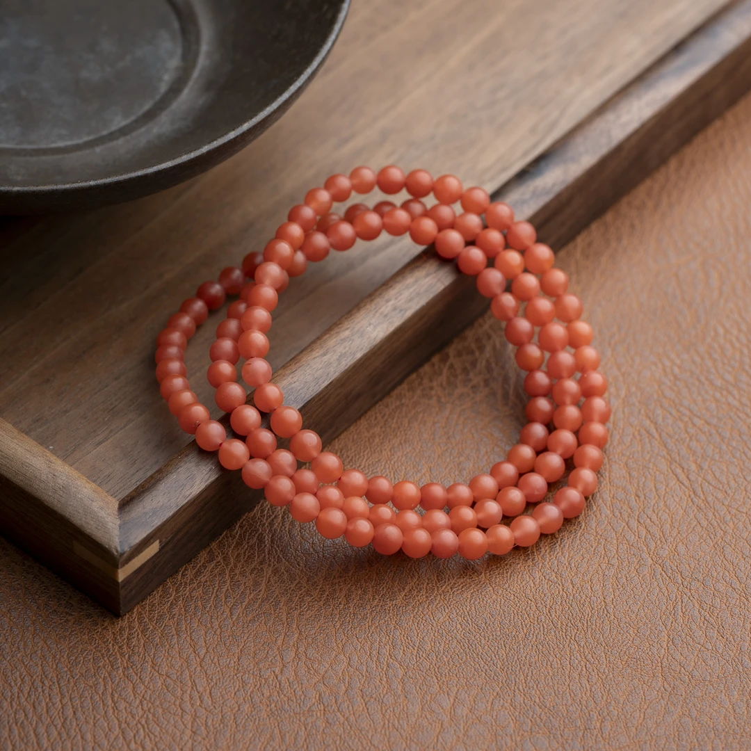 XIANYUAN/仙源柿子锦南红6mm118颗多圈手串