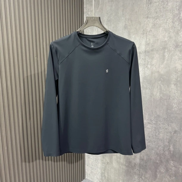 秋冬季新款户外无痕高弹力长袖登山T恤百搭时尚速干面料运动长袖