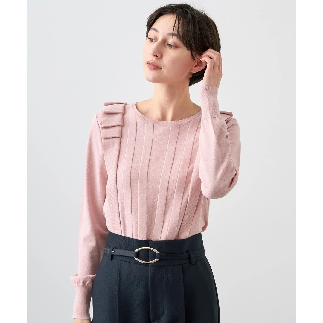 【Montendre】 春季新款 Z 套头长袖衬衫针织时尚修身上衣