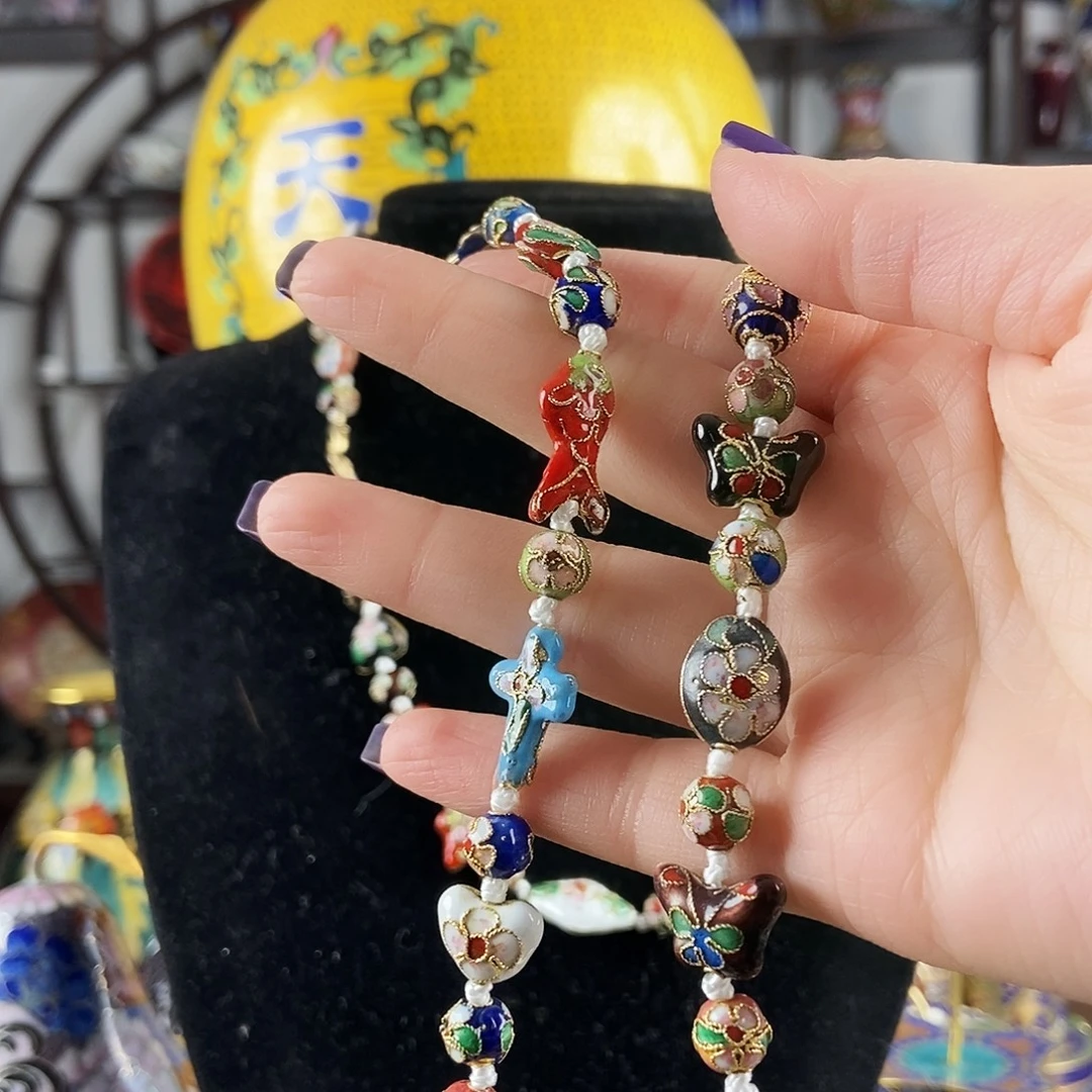 木***盟铜多宝色花丝项链