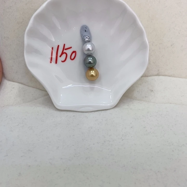 未镶嵌裸珠海水珍珠9-10mm南洋三兄弟
