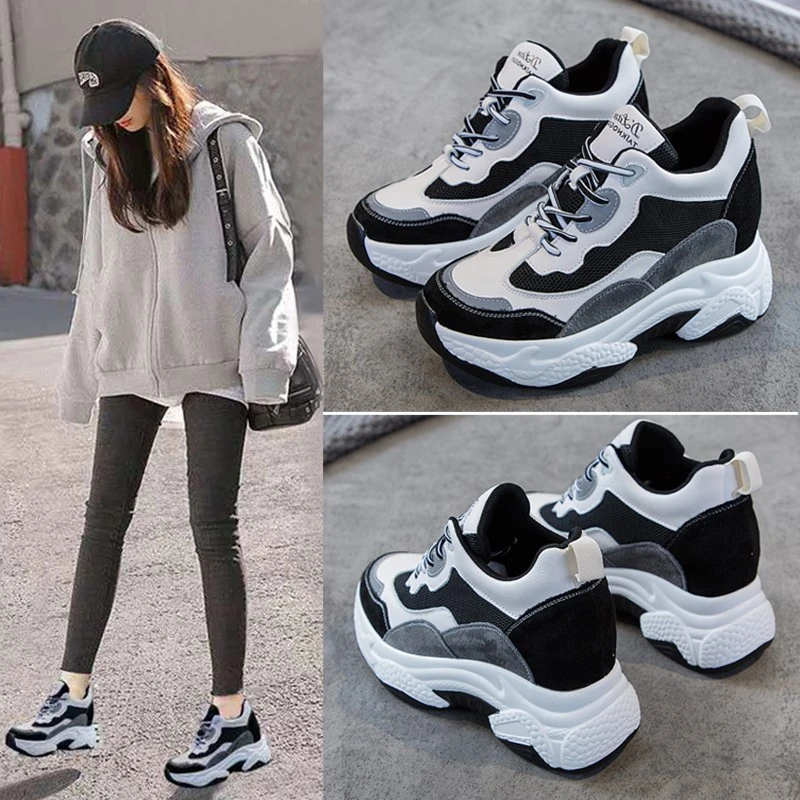 品质内增高老爹鞋女9cm春秋新款网红百搭厚底运动鞋透气休闲单鞋
